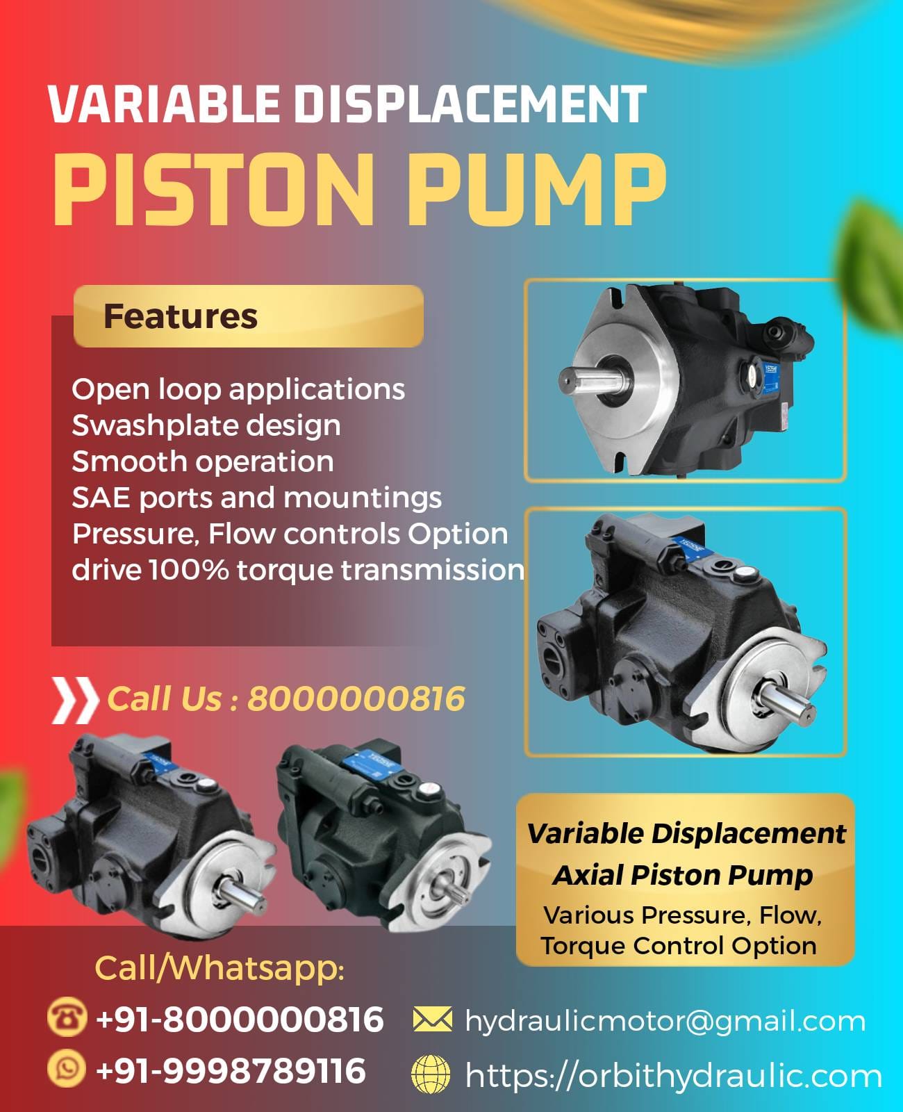 IMG-20240807-WA0053 V70A3RX Yeoshe Hydraulic Variable Displacement Axial Piston Pump Gurgaon Haryana India